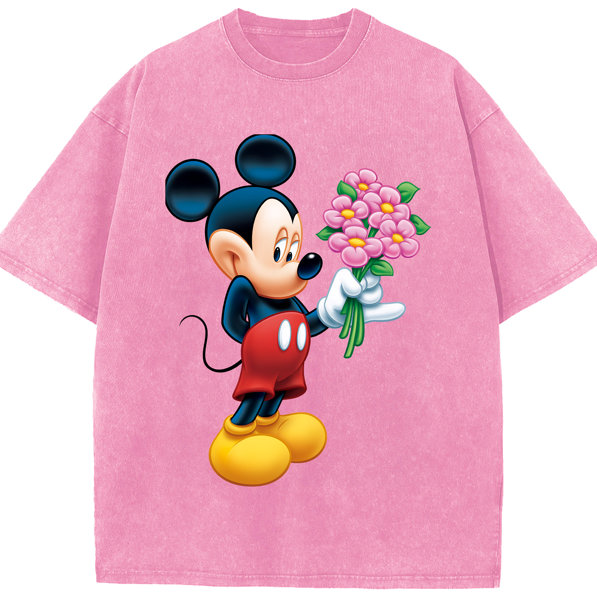 （画像用） ミッキーマウス Mickey Mouse 綿100% ヴィンテージ風 半袖Tシャツ（フロントプリント）